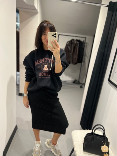 Bluza z misiem czarna