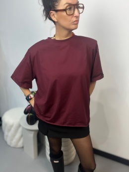 Dłuższa koszulka z poduszkami bordo