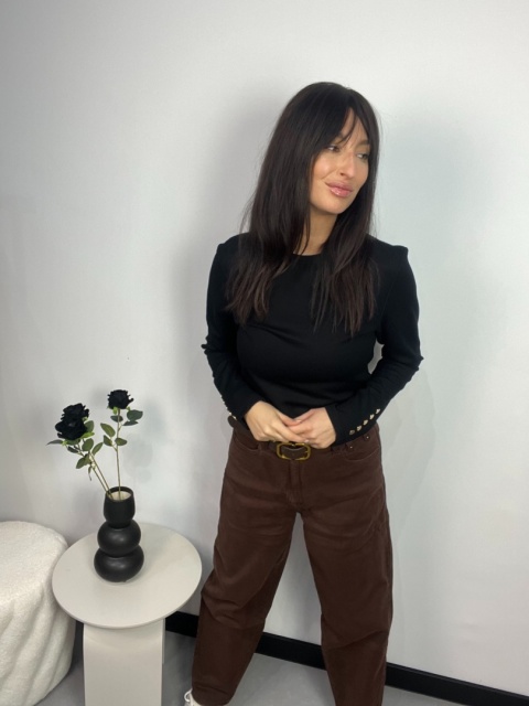 Jeansy balloon czekoladowe