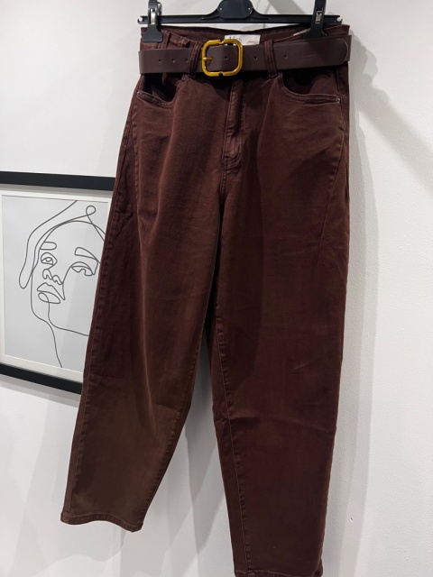 Jeansy balloon czekoladowe