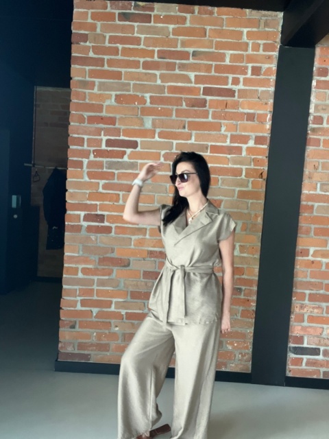 Komplet wiskozowy piaskowy