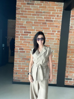 Komplet wiskozowy piaskowy