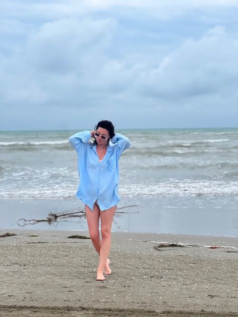 Koszula muślinowa błękit