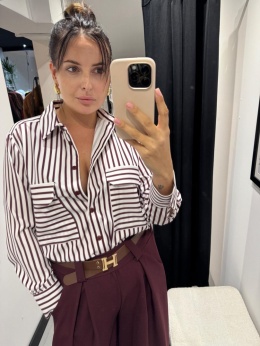 Koszula w paski bordo