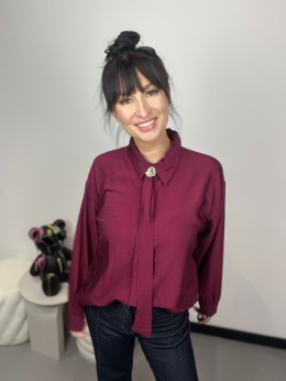 Koszula z krawatem bordo