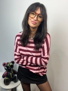 Koszulka w paski bordo