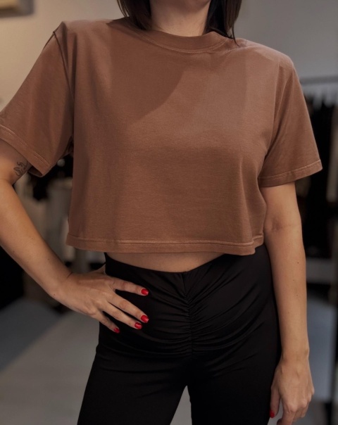 Koszulka z poduszkami mokka