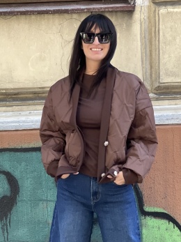 Kurtka pikowana czekolada