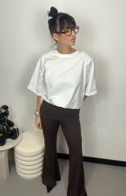 Legginsy z rozszerzaną nogawką czekolada