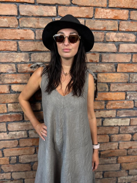 Lniana sukienka Popiel