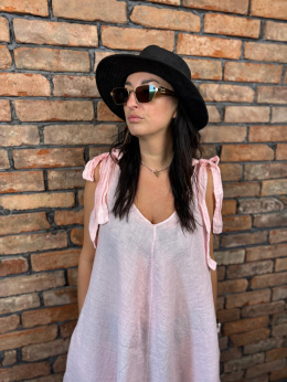 Lniana sukienka baby pink