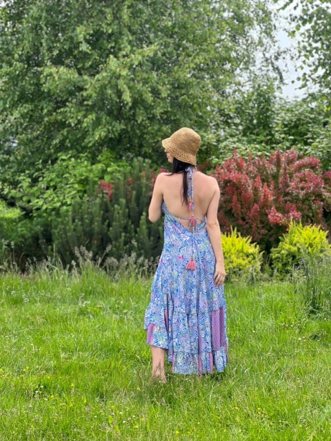 Długa sukienka boho fiolet