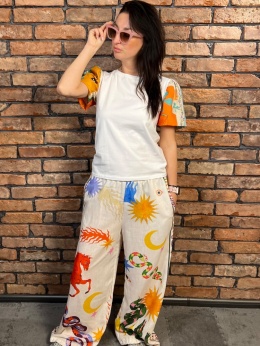 Spodnie boho biel