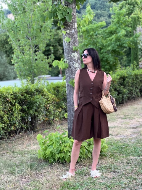 Komplet wiskozowy czekolada