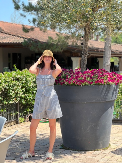 Komplet w paski błekit