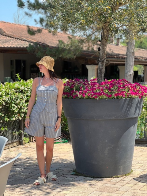 Komplet w paski błekit