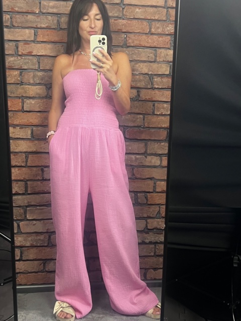 Muślinowy kombinezon róż