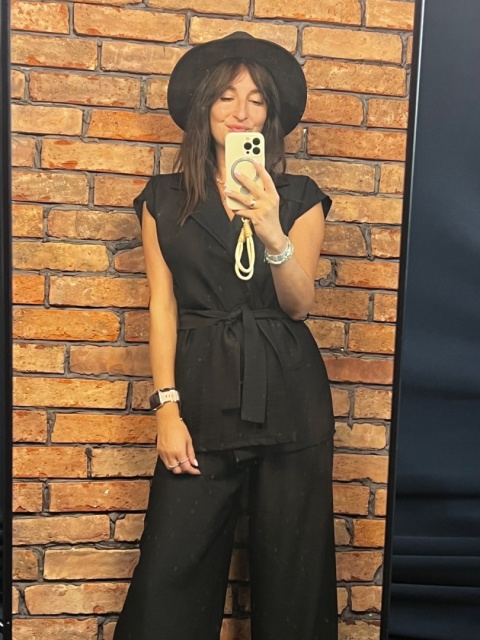 Komplet wiskozowy czerń