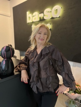 Koszula z falbanami czekolada