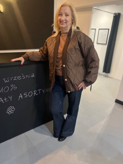 Kurtka pikowana czekolada