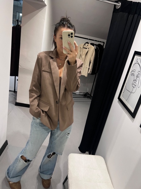 Marynarka eco zamsz mokka