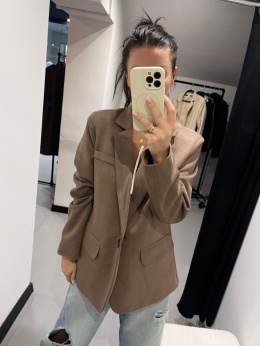 Marynarka eco zamsz mokka