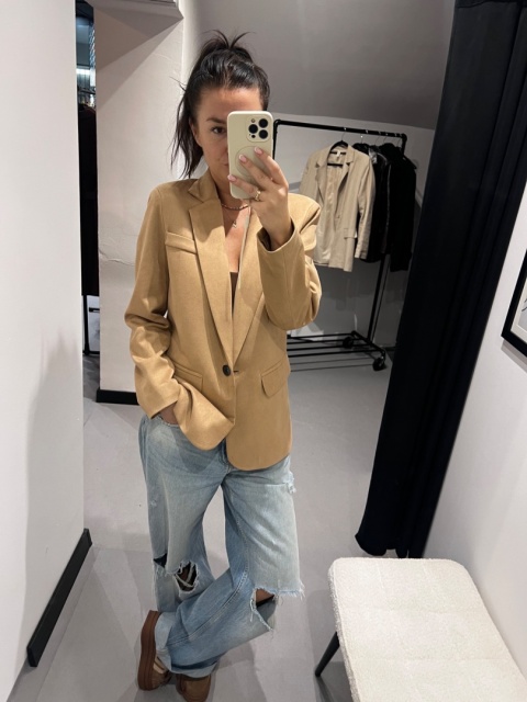 Marynarka eco zamsz piaskowy