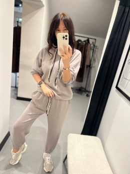 Komplet dresowy z kapturem szary