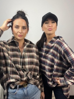 Koszula w kratę granat