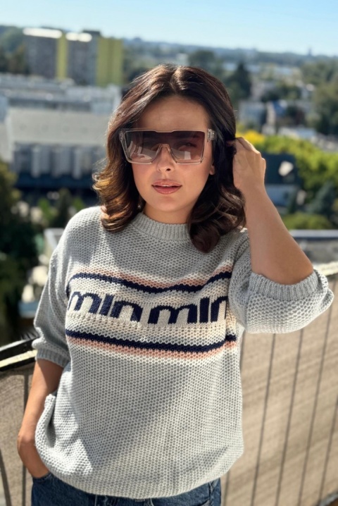 Sweter min min szary