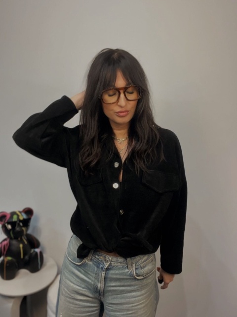 Koszula a'la sztruks czerń