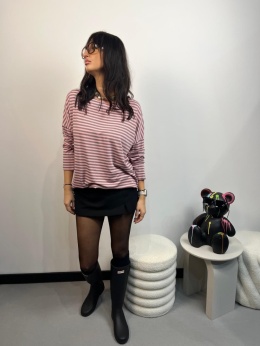 Koszulka w paski popiel