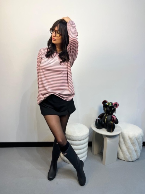 Koszulka w paski popiel