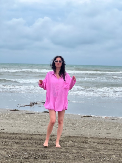 Rożowa koszula muślinowa