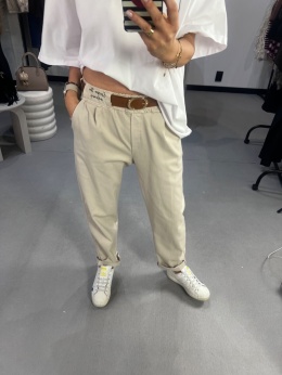 Bawełniane spodnie beż