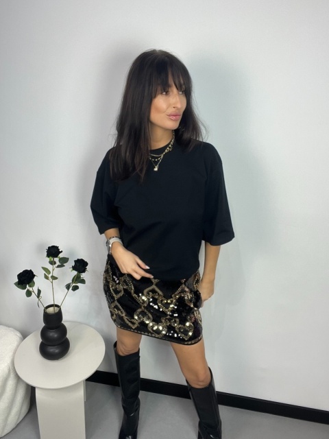 Cekinowa mini z sercami