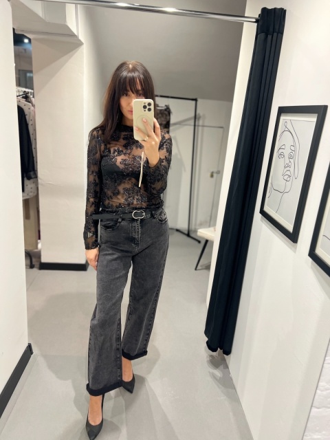 Koszulka z cekinami czerń