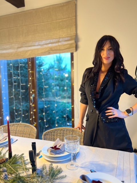 Marynarka z cekinowym kołnierzem