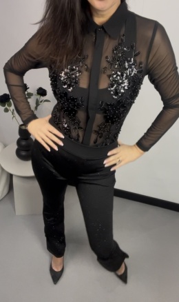 Siateczkowe body z cekinami