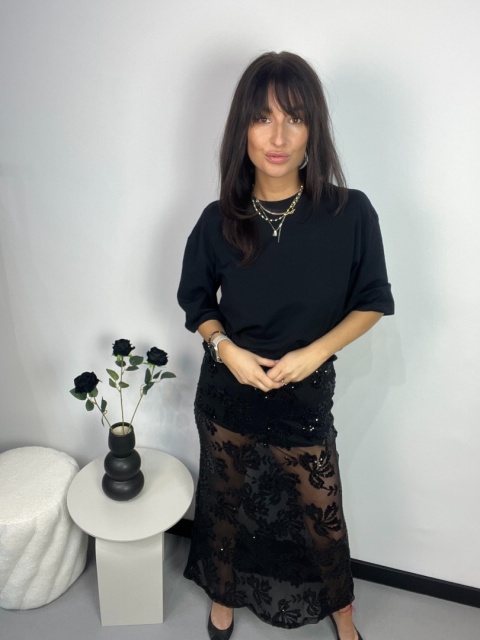 Spódnica z cekinami czerń