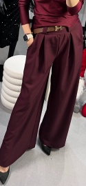 Spodnie z wiskozy bordo