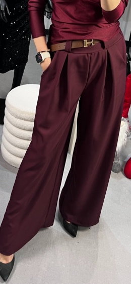 Spodnie z wiskozy bordo