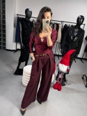 Spodnie z wiskozy bordo