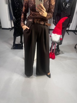 Spodnie z wiskozy czekolada