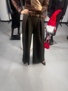 Spodnie z wiskozy czekolada