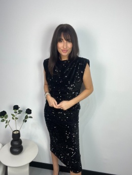 Welurowa koszulka czerń