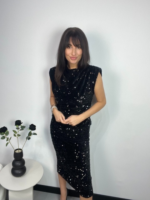 Welurowa koszulka czerń