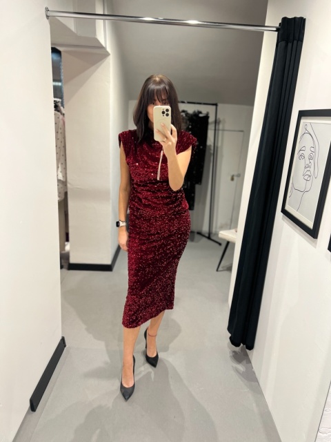 Welurowa koszulka czerwień