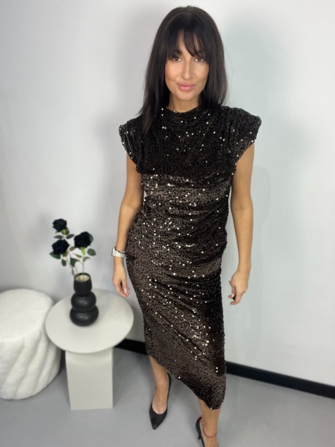 Welurowa spódnica czekolada