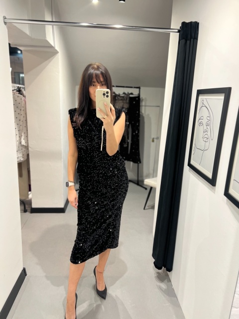 Welurowa spódnica czerń